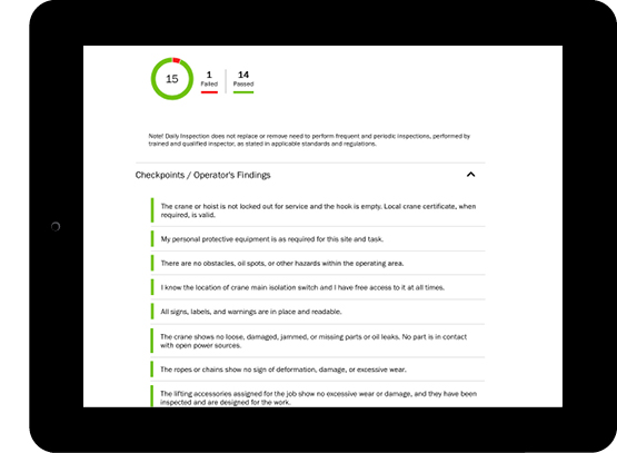 CheckApp on the Konecranes Portal