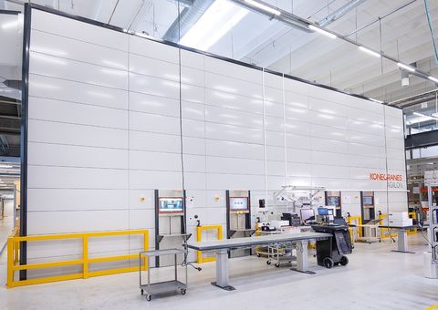 Agilon warehouse management system on location in a factory