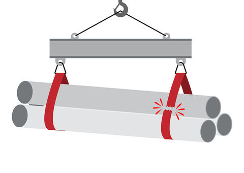 Overhead crane broken sling