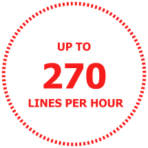 Up to 270 lines per hour.
