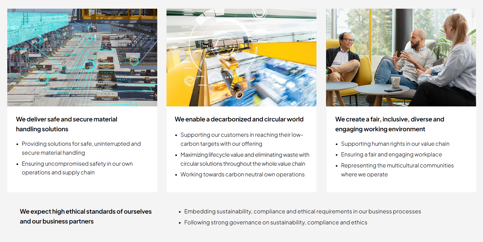 Konecranes' sustainability commitments